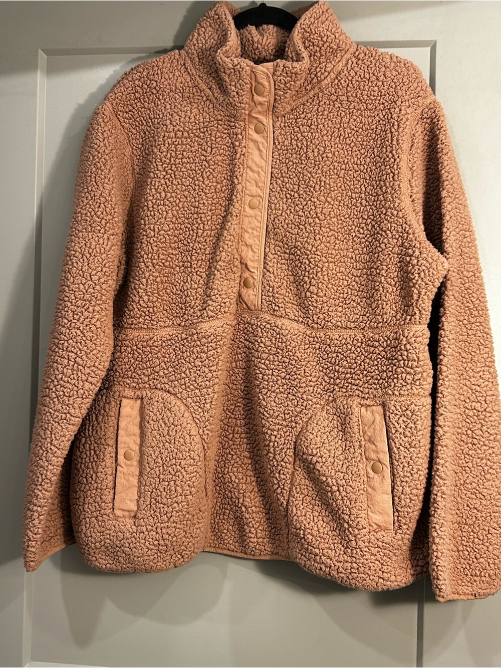 32 Degrees | Sherpa Fleece Pullover Jacket | Women’s | Dusty Peach | XL